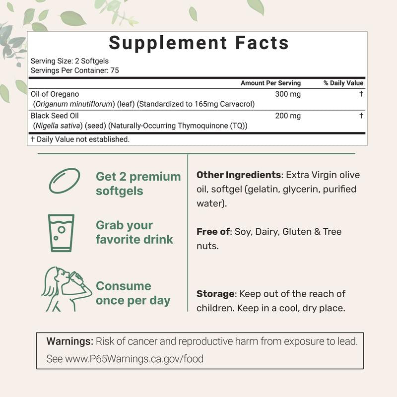 Oil of Oregano with Black Seed Oil