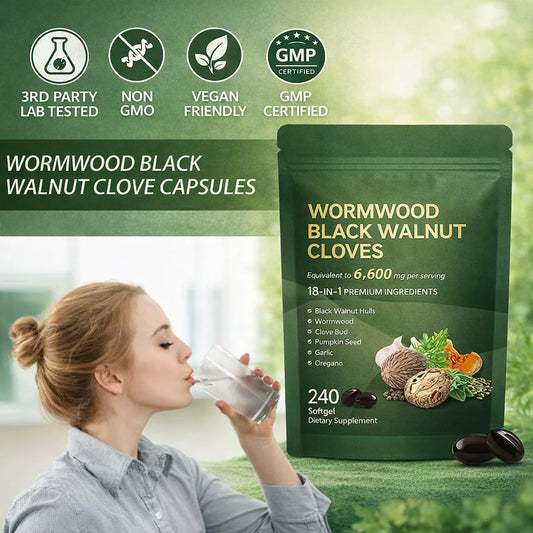 Wormwood Black Walnut Cloves | 18 in 1 Herbal Ingredients