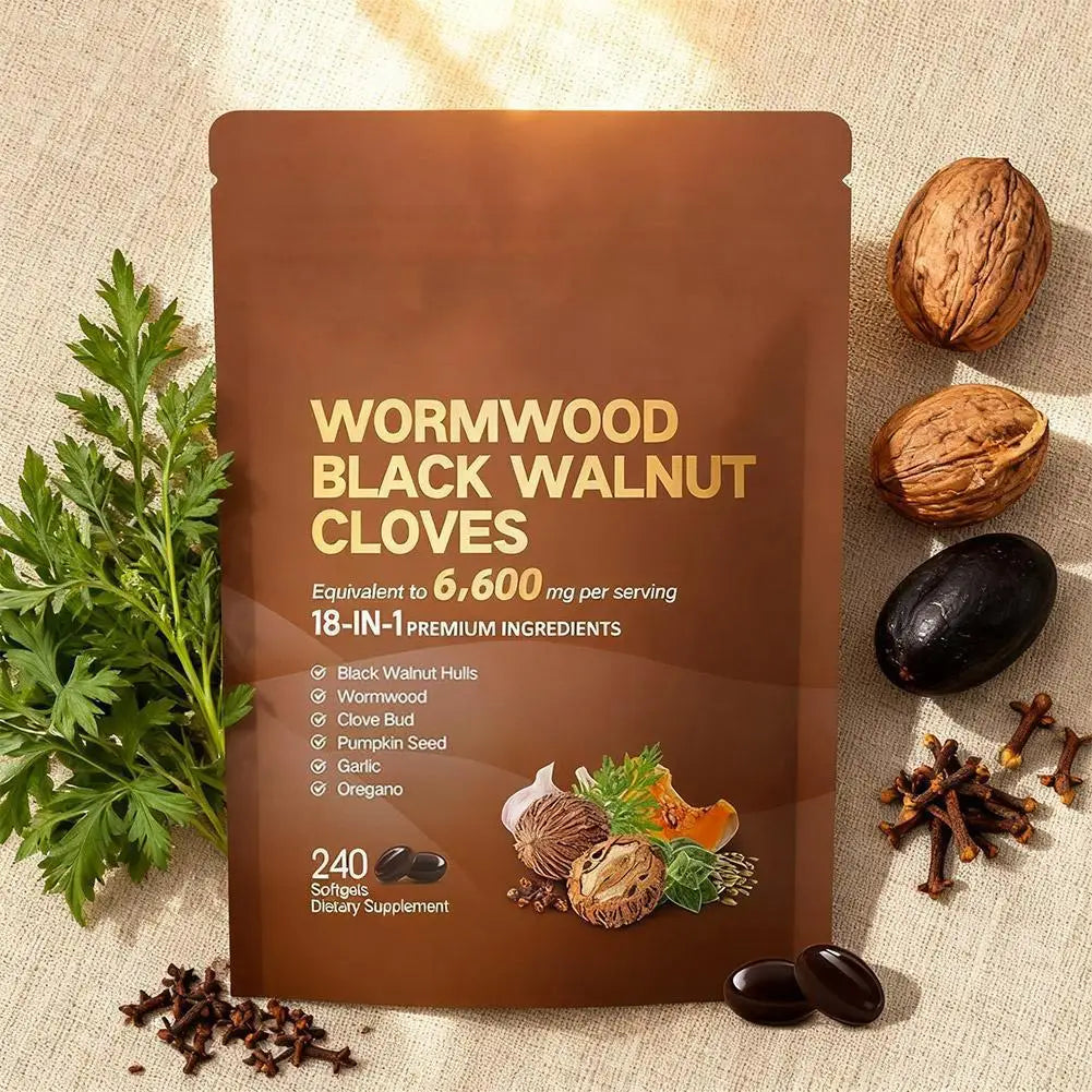 Wormwood Black Walnut Cloves | 18 in 1 Herbal Ingredients